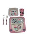 Cartoon dinner set bamboo fibre children baby bowl kids tableware